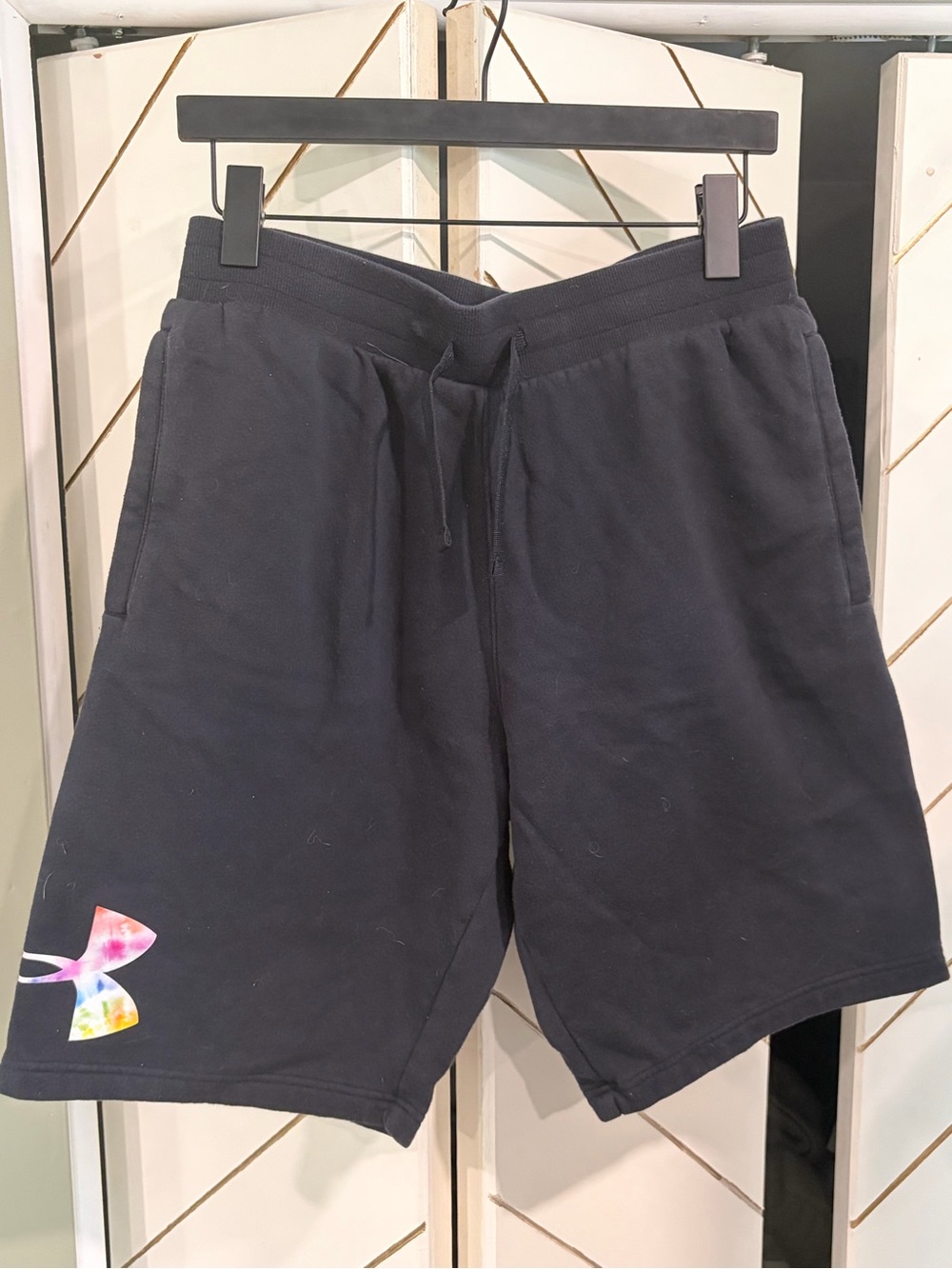 Under Armour Black Men's Athletic Shorts with Multicolor Logo